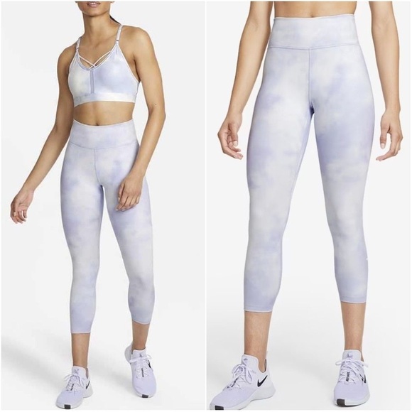 Nike Light Purple Tie-Dye Activewear Leggings - Picture 1 of 4